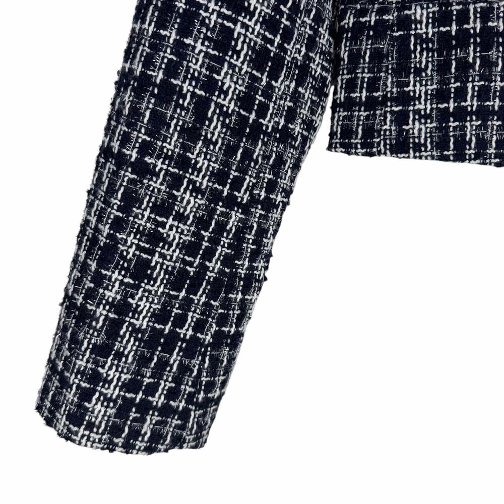 Rag & Bone Elvy Tweed Double Breasted Blazer Jacket Navy Size 12 - Picture 7 of 11